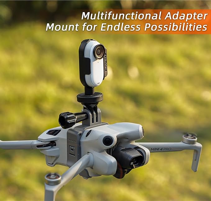 BTG DJI Mini 4 Pro Drone Action Camera Mount Holder for DJI OSMO Action 5 Pro 4 3/Pocket 3 2 /Fimi Palm 2 / Insta360 Go 3 3S/ONE X4 X3/ONE R/Night Light Sport Camera Mount