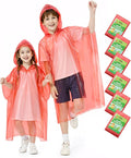 Hitituto Rain Ponchos Family Pack Kids– 6/12/24 Pack Disposable Poncho with Hood, Clear & Assorted Colors, Home Survival Kits