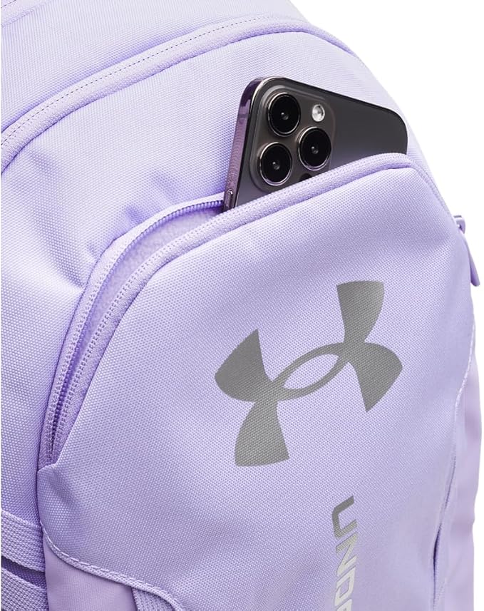 Under Armour Unisex Hustle 6.0 Backpack, (538) Transparent/Transparent/Metallic Silver, One Size Fits Most