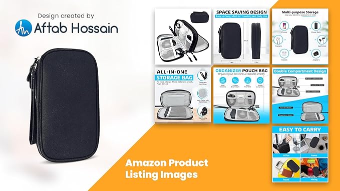 GottaHaveit | Travel Electronic organizer – For Cable, Charger, and Cord, Tech Organizer (Black)