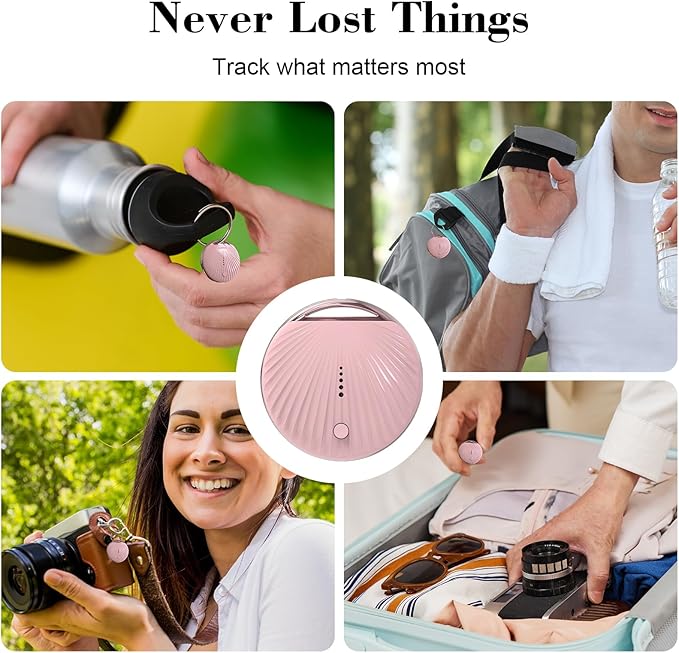 Air Tracker Tag, [MFi Certified] Smart Tag, Pet Bluetooth Tracker for Apple Find My, IP68 Waterproof,Replaceable Battery, Key Finder and Item Locator for Keys, Bags, Pets, Wallet-Pink