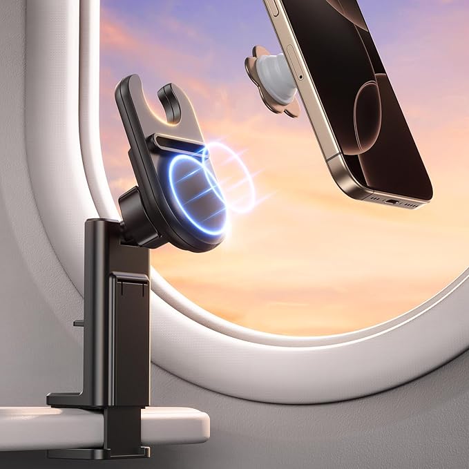 Airplane Travel Essentials Socket Phone Grips Mount Works with PopSockets, Travel Must Haves Socket Phone Holder for Pop Socket, Airplane Phone Grips Holder fits All Socket Grips - Black