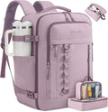 LOVEVOOK 50L Travel Backpack for Men Women, Waterproof Carry On Backpack for Work & Travel, Flight Approved Personal Item with 3 Packing Cubes, TSA Bag Fits 17.3" Laptop,Grape purple