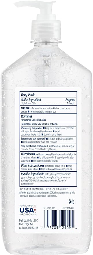 Germ-X Advanced Hand Sanitizer, Less Drying Moisturizing Clear Gel, No Rinse Formula, Large Family Size Pump Bottle, 34 Fl Oz (1 Liter) (Pack of 4)