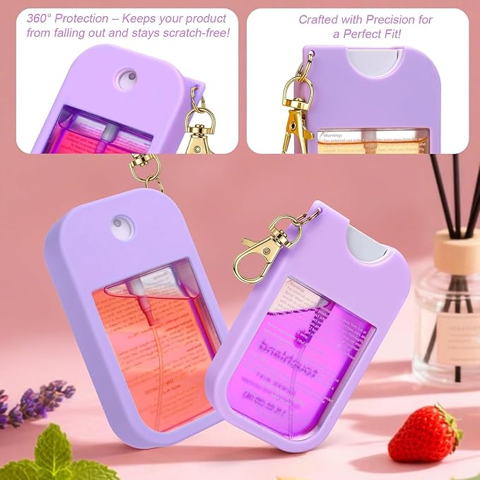 Silicone Case Compatible with Touchland Hand Sanitizer Spray, Protective Case for Power Mist and Glow Mist 1 fl oz
