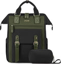 LOVEVOOK Laptop Backpack for Women Work Travel Backpack Purse, Nurse Bags Teacher Doctor Commuter Business Computer Bag, College Backpack Stylish Daypack, 15.6 Inch, Black-army green-army green