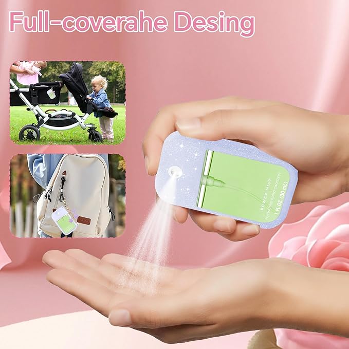 Silicone Case Compatible with Touchland Hand Sanitizer Spray Mist 1 oz with Flower keychain