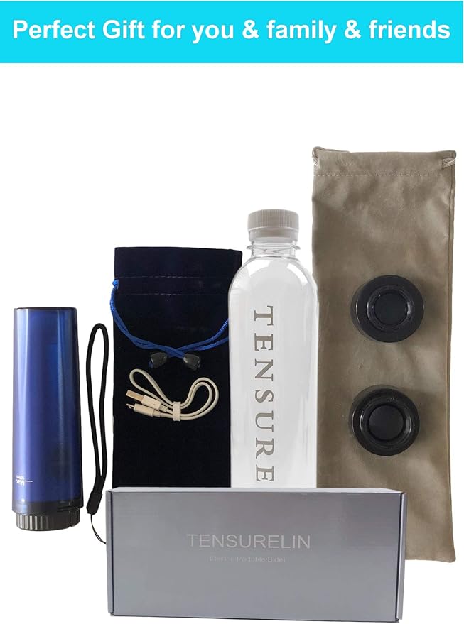 Upgraded Electric Portable Travel Bidet, Contain Large Water Bottle, Two Size adapters, USB Charger, Handy Toilette Sprayer Good for Personal Care