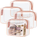 PACKISM TSA Approved Toiletry Bag 4 Medium - Quart Size Clear Makeup Bag for Carry On, Airport Security Compliant Clear Travel bag for Toiletries with Reinforced Seams, Rose Pink