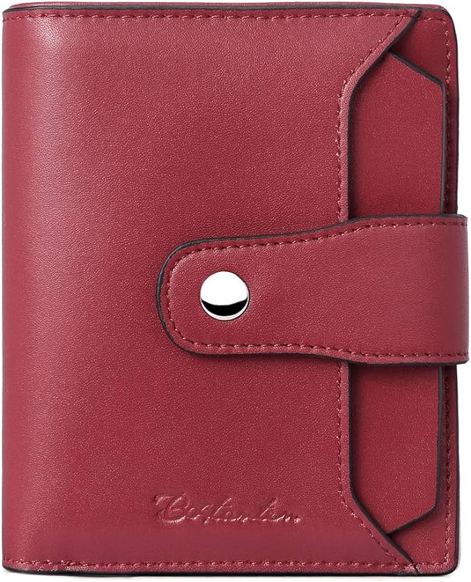 BOSTANTEN Women Leather Wallet RFID Blocking Small Bifold Zipper Pocket Wallet Card Case Purse with ID Window