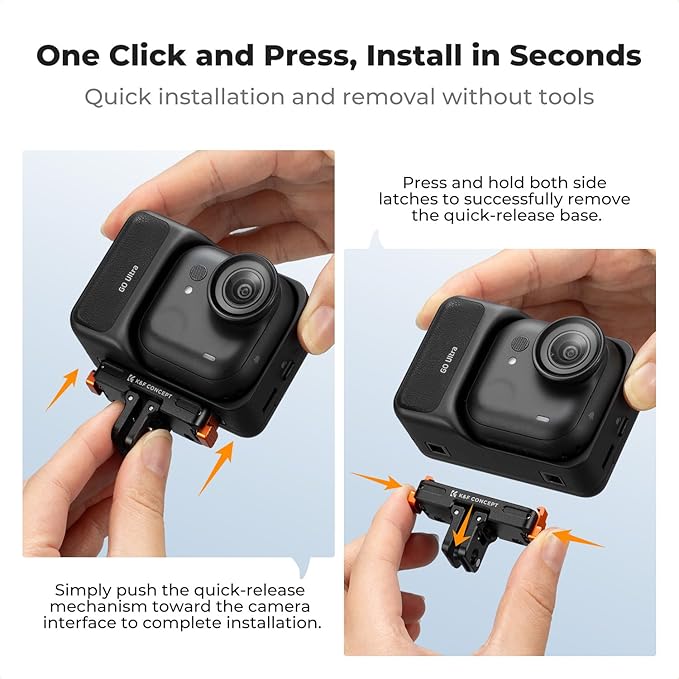 K&F CONCEPT Magnetic Quick Release Adapter Mount Compatible with Insta360 GO Ultra, Expansion Base Stand with 1/4 Screw Hole/Foldable Connector for Tripod, Selfie Stick, Action Camera Accessories