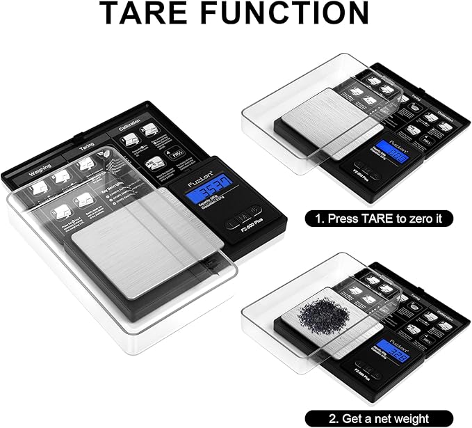 Fuzion Digital Pocket Gram Scale .01 Gram Accuracy, 500g Small Coin Scale, Jewelry Scale, Digital Gram Scales for Food, Herb, Spice - Weight Gram and Oz