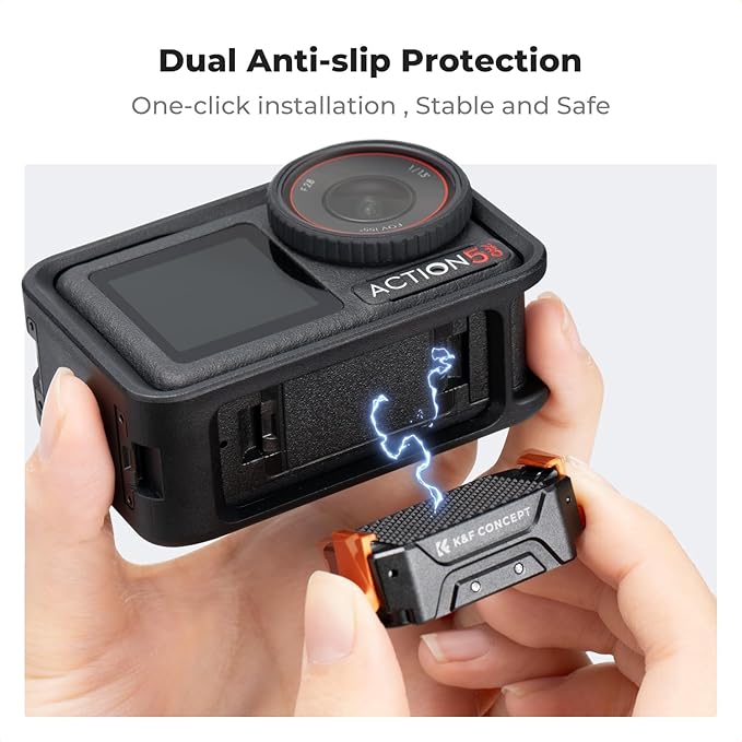 K&F CONCEPT Magnetic Quick Release Adapter Mount for DJI Osmo Action 5 Pro, with 1/4 Screw Hole/Adapter Connection, Aluminum Alloy Bracket Expansion for DJI Osmo 360/Osmo Action 4/Action 3 Accessories