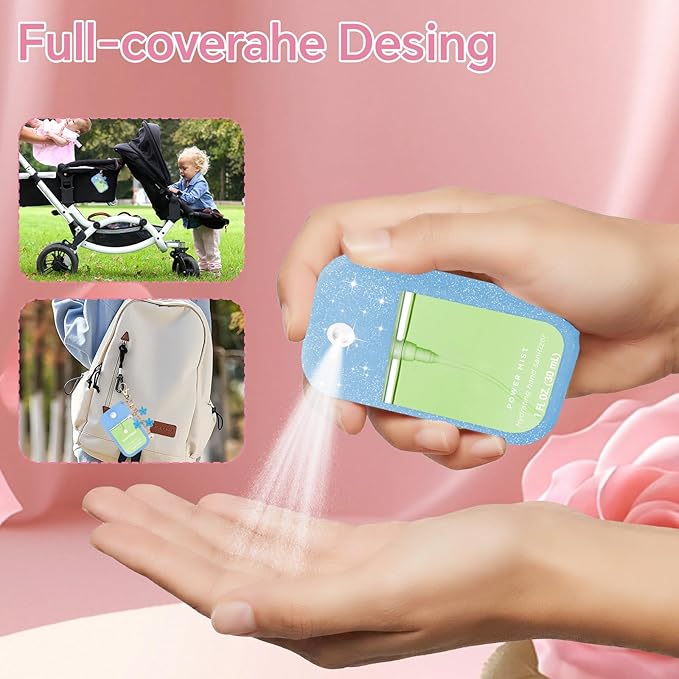 Silicone Case Compatible with Touchland Hand Sanitizer Spray Mist 1 oz with Flower keychain