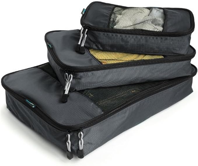 TravelWise Packing Cubes - 3 Piece Set (Black)
