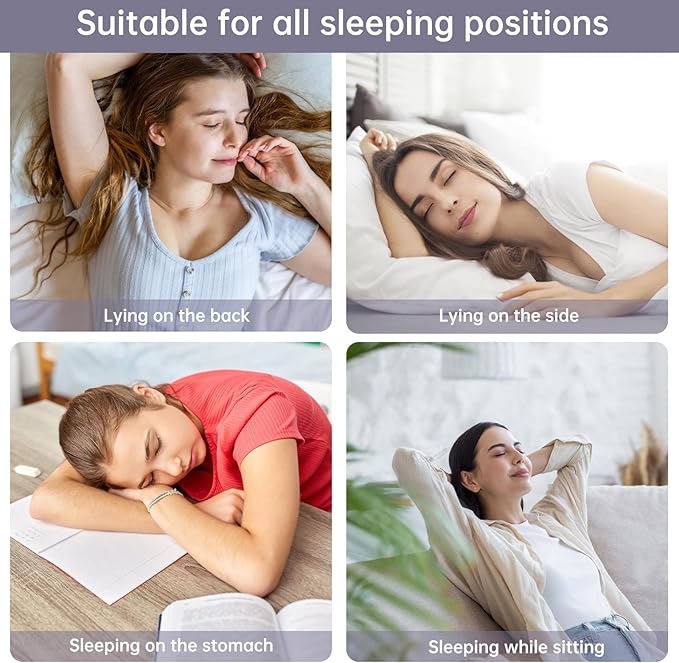 Calm&Relax Bamboo Sleep Mask: 3D Blackout Sleeping Eye Mask for Side Sleepers - Zero Pressure Eye Covers for Travel Airplane(White)