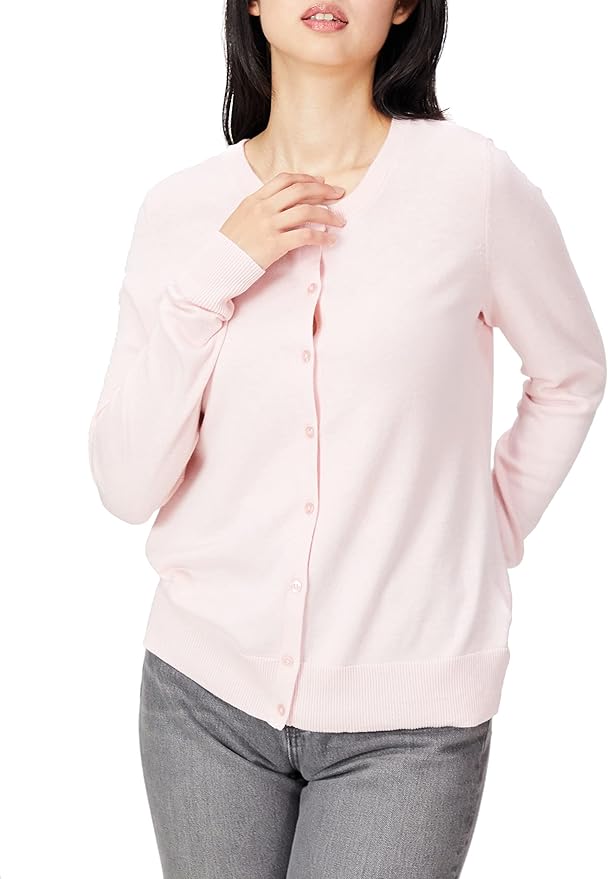 Amazon Essentials Women's Lightweight Crewneck Cardigan Sweater (Available in Plus Size)