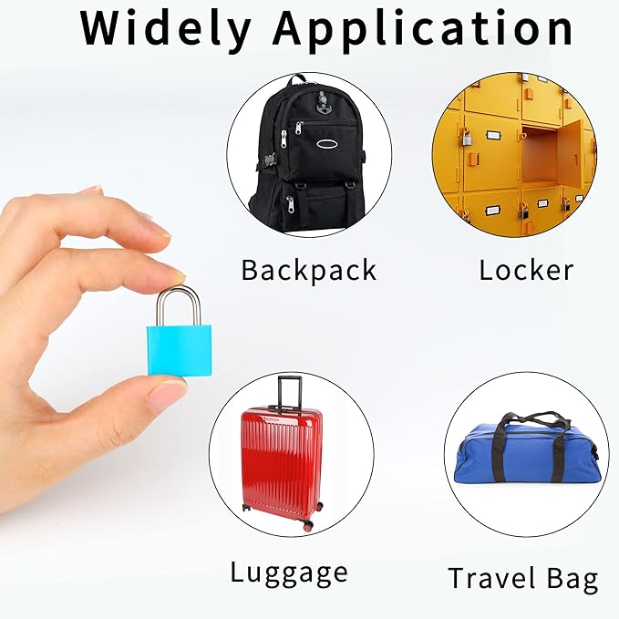 4 Pcs Suitcase Locks with Copper Keys Protect Your Belongings with Febwind's Set of 4 Mini Padlocks Multicolor Durable Locks for Suitcases Backpacks Boxes Cabinet and Laptop Bags