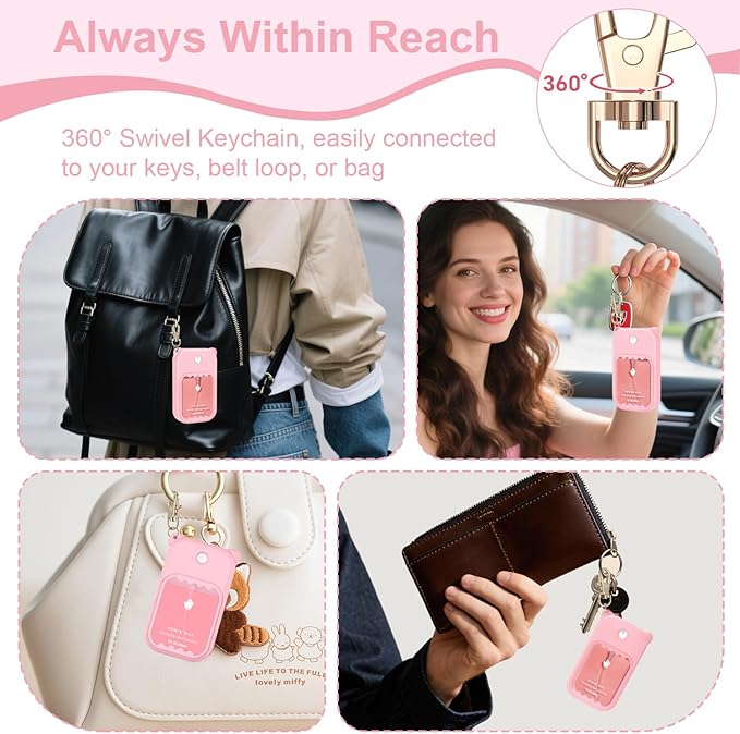 Hand Sanitizer Spray Case for Touchland Silicone Touchland Case Keychain Cute Hand Sanitizer Holder Keychain Compatible with Touch land Power Mist Gentle/Glow Mist