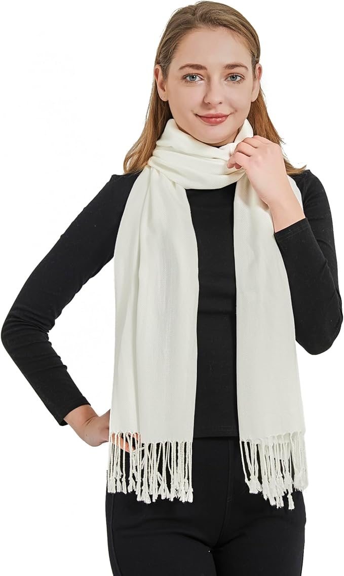 Soft Silky Pashmina Shawl Wraps Solid Colors Scarf for Wedding Evening Dresses