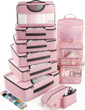 Veken 10 Set Packing Cubes for Travel Essentials, Suitcase Organizer Bags in 4 Sizes, Carry-On Luggage Accessories with Large Laundry Bag & Passport Holder, Must-Have for Airplane, Road Trip & Camping