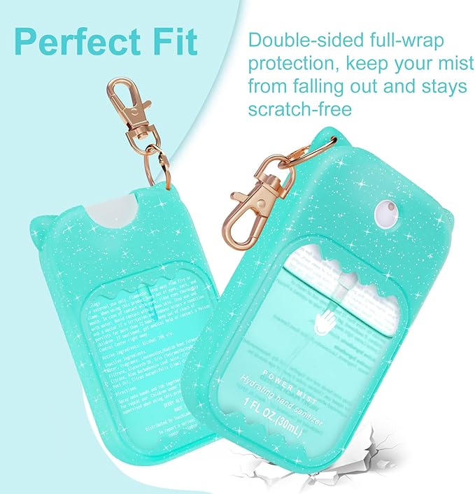 Hand Sanitizer Spray Case for Touchland Silicone Touchland Case Keychain Cute Hand Sanitizer Holder Keychain Compatible with Touch land Power Mist Gentle/Glow Mist