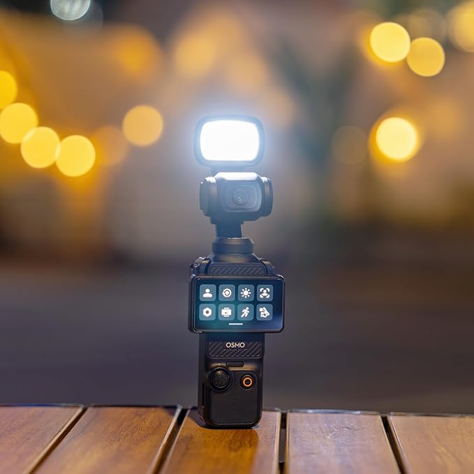 JJC Xtra Muse LED Light Compatible with DJI Osmo Pocket 3, Type-C Rechargeable Mini Video Light, 3 Color Modes/Brightness Adjustable for Pocket3 Selfie Vlog Recording, Lightweight Magnetic
