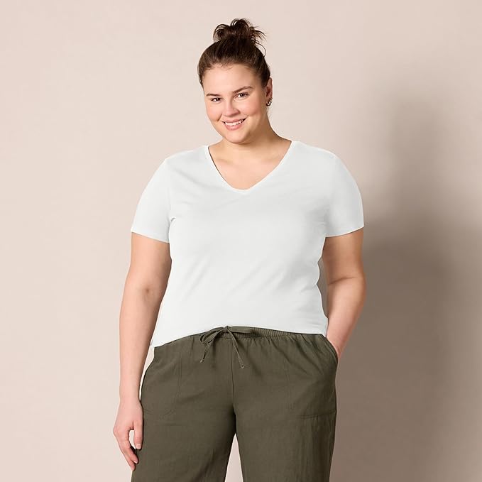 Amazon Essentials Women's Regular-Fit Short-Sleeve T-Shirt (Crewneck and V-Neck Options), Multipacks