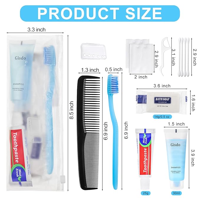 5 Kits Basic Toiletry Kits Homeless Personal Hygiene Kit Bulk Homeless Care Package Supplies Travel Toiletry Kit Homeless Hygiene Kit Bulk for Men Women Charity Toiletry Bag(10-IN-1)