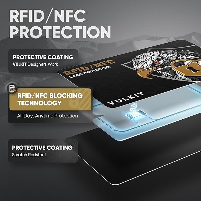 VULKIT 5 Pack RFID Blocking Cards, RFID/NFC Protectors NFC Contactless Protection Wallet Shield Travel Essentials