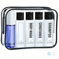 GearTrust Labeled Travel Bottles for Toiletries, 3.4oz TSA Approved Travel Shampoo and Conditioner Bottles with Spray, Leak Proof Clear Plastic Containers with Flip Cap-5 PCS