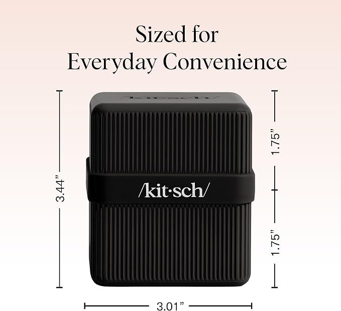 Kitsch 2-Compartment Travel Soap Case – Bar Soap Holder & Organizer, Travel Case for Bars – TSA-Approved – Lightweight, Durable, Leak-Proof, Made from Recycled Plastic – Black