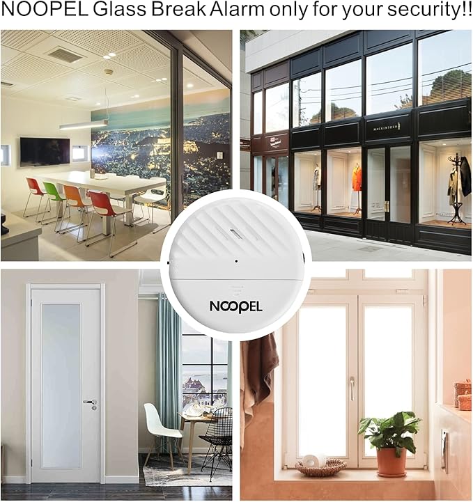Window Alarms 5 Pack, 125dB Loud Vibration Sensors for Home Security & Glass Break Detection, with Low Battery Indicator
