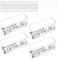4 Pcs Cord Storage Organizer Clear Plastic Cable Storage Box with 40 Silicone Wire Ties, Cord Organizer Box with Lid for Home Office Desk Organization, Jewelry and Accessories