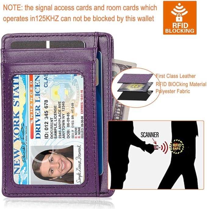 GH GOLD HORSE Slim RFID Blocking Card Holder Minimalist Leather Front Pocket Wallet for Women | Slim, RFID Blocking, Minimalist, Front Pocket