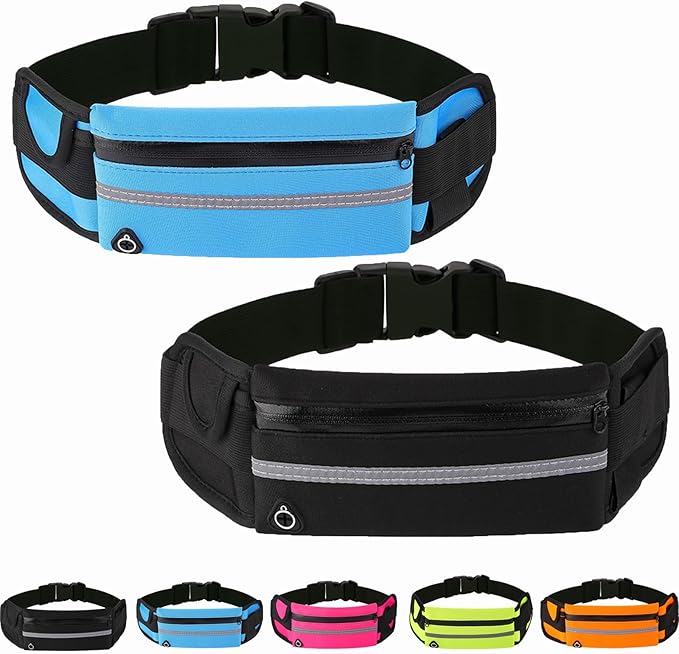 Anti-theft Invisible Waist Bag, Anti-Theft Money Belt Multifunctional Outdoor Sports Waist Bag, for Outdoor Running (Black+Blue)