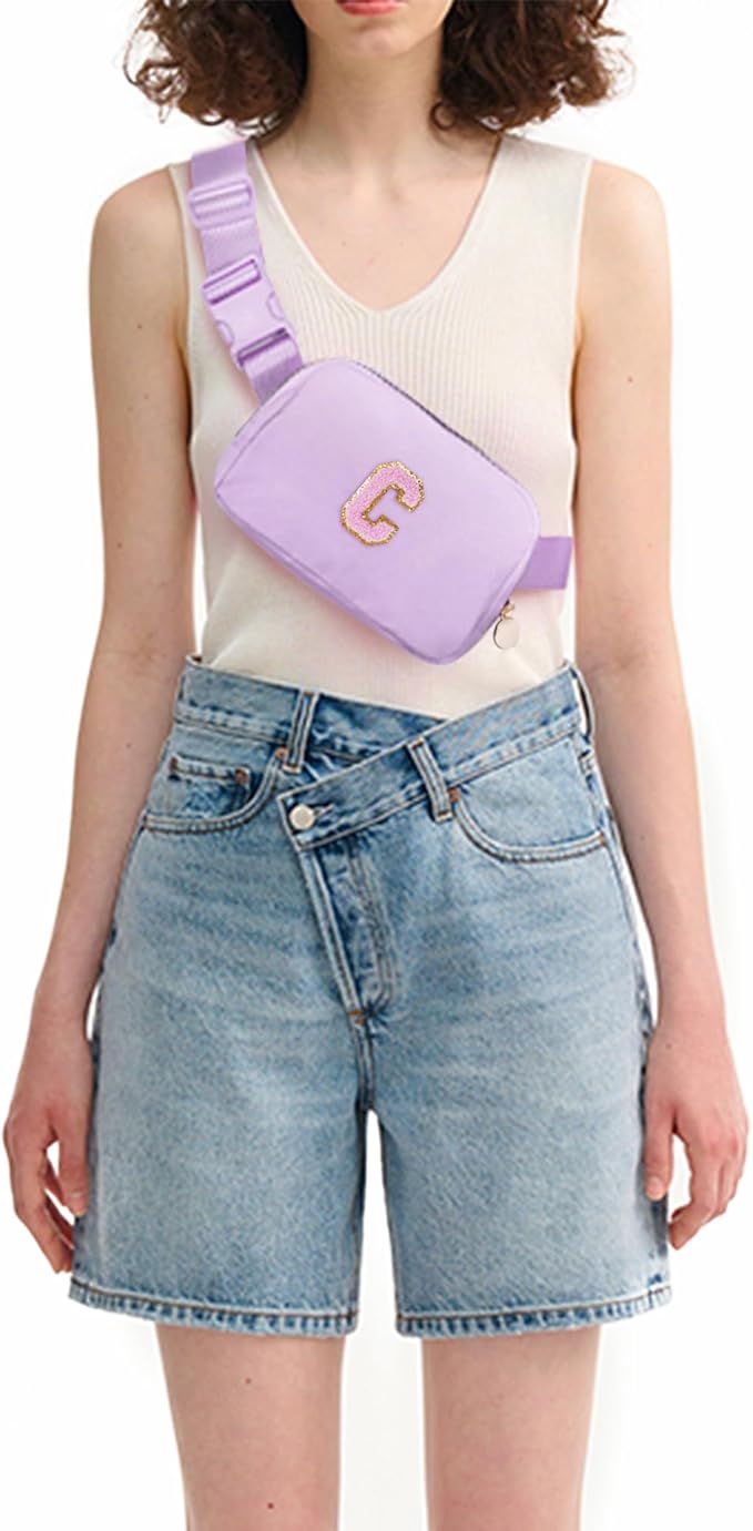 Uygafly Birthday Gifts for 6 7 8 9 10 11 12 13 Year Old Girls,Fanny Pack Belt Bag Crossbody Bags for Women Girls Kids,Fashion Waist Packs Cute Teen Trendy Stuff Travel Essentials | Lavender,C