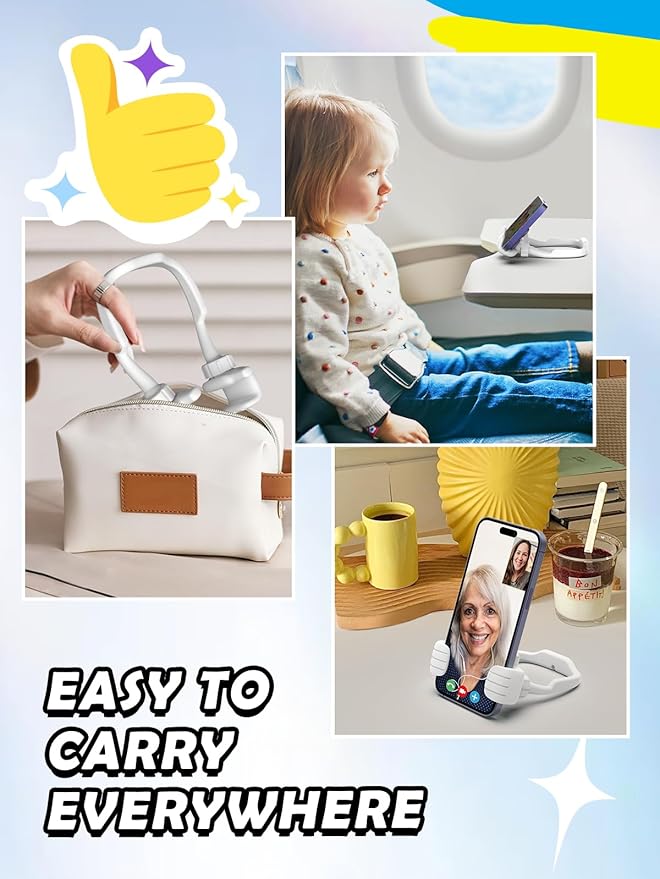 Gifts for Mothers Day Teens Kids Men Women Gifts: Thumbs Up Lazy Phone Stand Holder for Desk Funny Gadgets for Teenage Boys Girls Mom Wife Dad Father Son Daughter Adults Gifts Stocking Stuffers