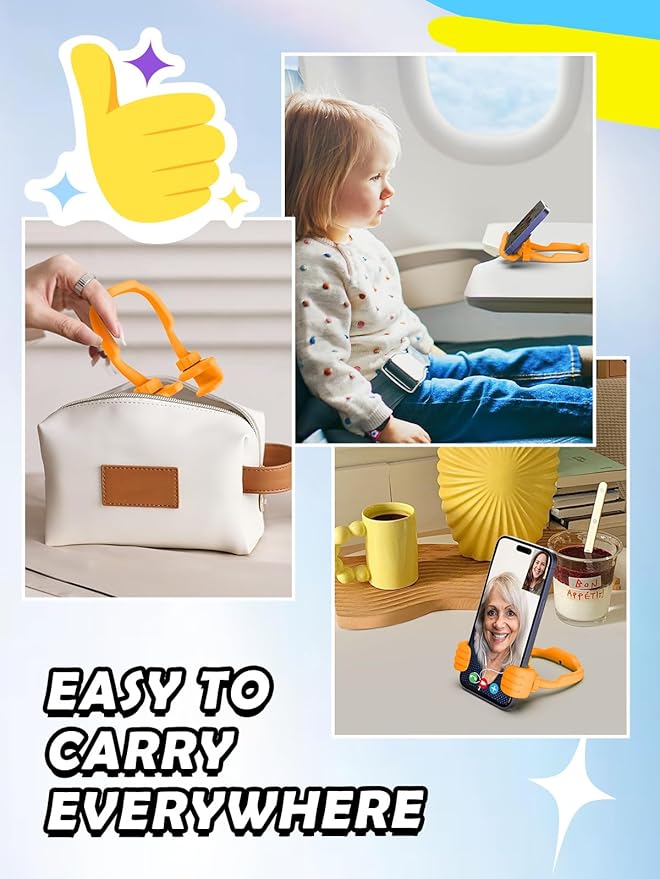 Easter Basket Stuffers for Teens Girls Women Cell Phone Holder: Thumbs Up Lazy Phone Stand Gifts for Adults Kids Boys Men Teenager Wife Mom Funny Gag Gadgets Ideas Who Wants Nothing Gift for Easter