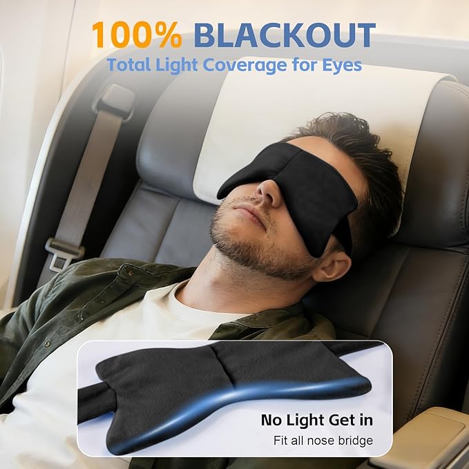 SPRING SEAON Weighted Eye Mask with 100% Patented Light Blocking Design for Men and Women, Velvet Gravity Eye Mask with Adjustable Head Circumference for Sleeping, Airplane, Travel, Gifts for Wife