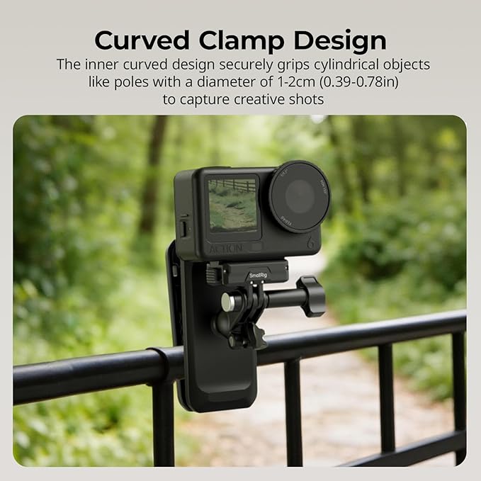 SMALLRIG Magnetic Backpack Strap Clip Mount for GoPro Hero 13/12/11/10, for DJI Osmo Nano Action 6/5 Pro/4/3/Pocket 3, for Insta360 X5/4/3/Ace Pro 2, with Ball Head Adapter Base Mantis Hook - 5722