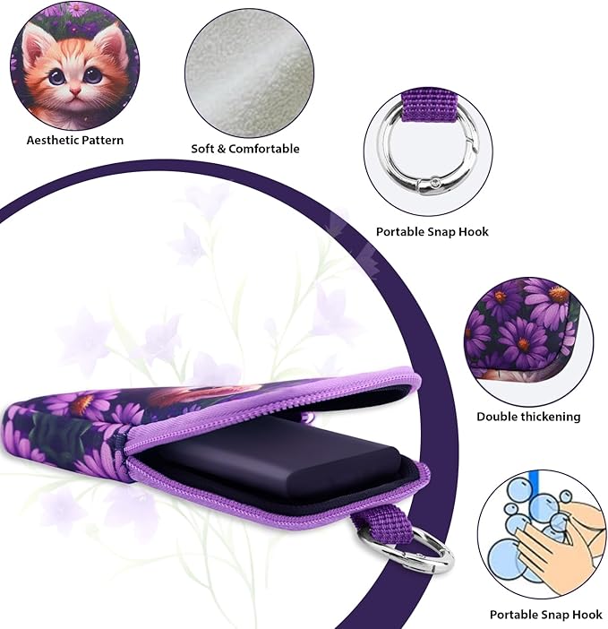 Hand Sanitizer Spray Case,Compatible with Popular Sanitizers,Zipper Pouch for Hand Sanitizer,Cute Fashion Accessories with Snap Hook for Glow Mist and Power Mist 1FL OZ(Yellow Cat)