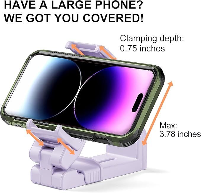 Perilogics Universal Airplane Phone Holder Mount – [Silent Version] Handsfree Travel Phone Holder for Tray Table, 360° Adjustable Phone Mount for Flying, in-Flight Travel Stand for iPhone & Android