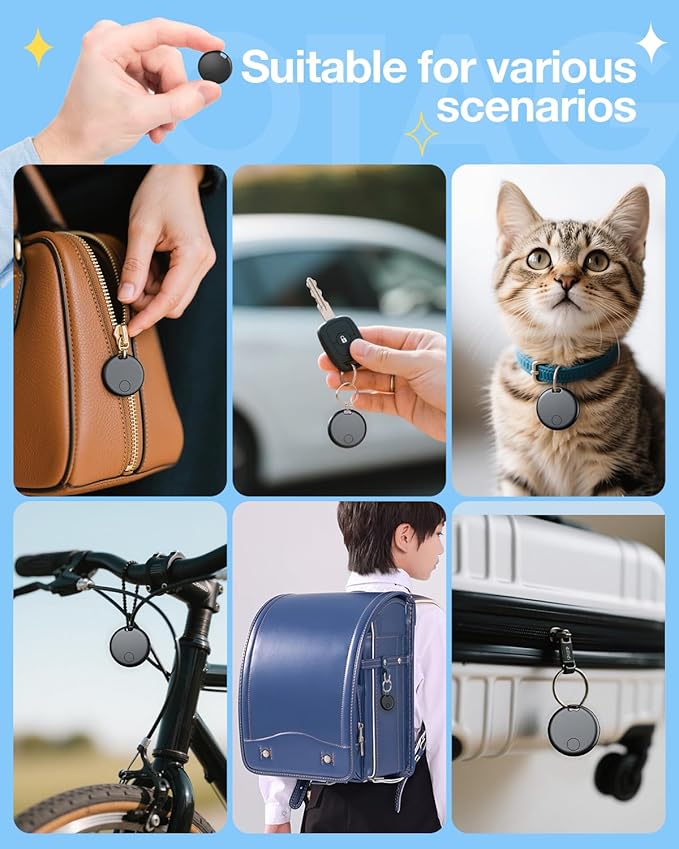 Air Tags for Android,Air Tags-4 Pack Android,Air Tracker Tags with 4 Case,2 Year Battery Life,Google & Apple Find Trackers for Google'S Find Hub App & Apple Find My,IP65 Waterproof Luggage Tracker