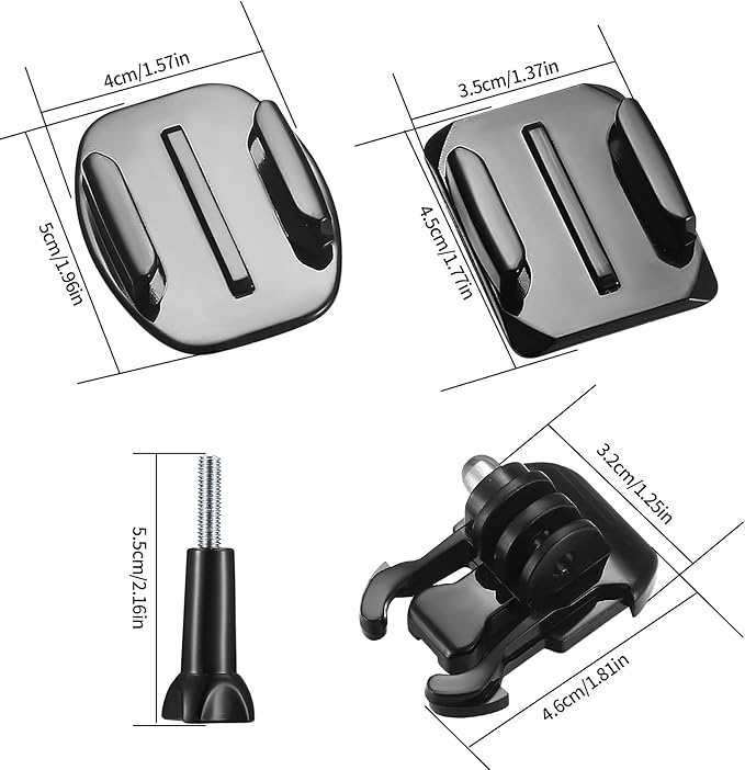 18 Set Helmet Adhesive Sticky Mount, Compatible with GoPro Hero 10/9/8/7, Fusion, 6/5/4, Session, Action Camera