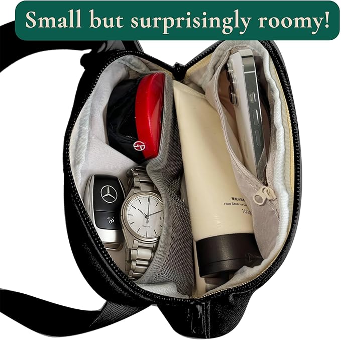 Anti-Theft Fanny Pack for Women & Men, Lightweight Secure Crossbody Waist Bag with Anti-Slip Adjustable Strap for Travel, Hiking, Running, Water-Resistant Belt Bag, Everyday Essentials Organizer Black