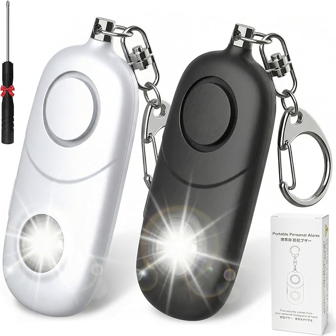 Personal Alarm for Women Keychain Alarm: Qoosea 135dB Emergency Keychain Siren with Strobe Light Loud Siren for Women Kids Students Seniors Emergency Self-Defense for Night Sports