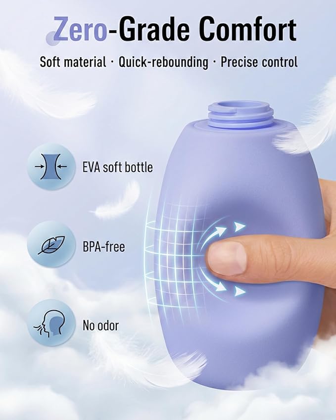 High Pressure Portable Bidet for Travel,Foldable Flip-Top Peri Bottle with Hook Ring,Handheld Bidet Sprayer for Personal Hygiene,BPA-Free,400ML Personal Toilet for Women Men Baby Cleaning(Purple)