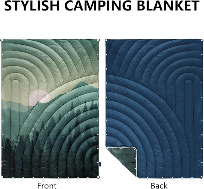 Camping Blanket,Lightweight Puffy Printed Camping Blanket Packable Outdoor Blanket for Camping,Traveling, Stadium, Hiking, Picnics