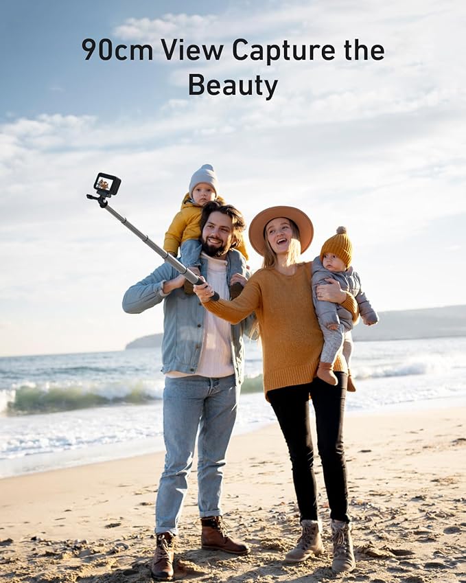 TELESIN 35" Extension Selfie Stick for GoPro, Portable Vlog Selfie Stick Handle Monopod Pole for GoPro Hero 13 12/Insta360/DJI Osmo Nano Action 6 5 4 Pocket/AKASO/Xtra Muse Action Camera Accessories